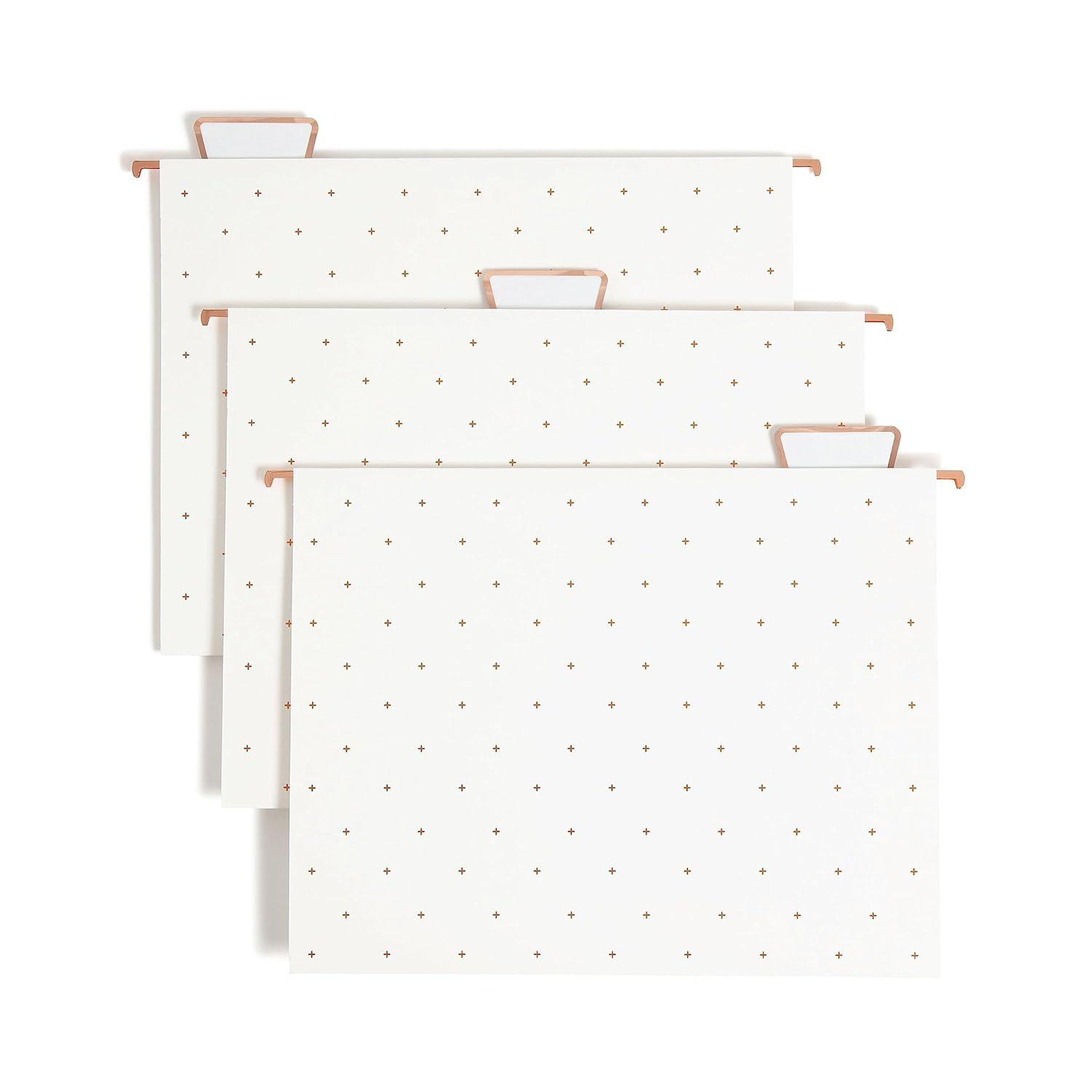 U Brands Letter-Size Desktop Fashion Filing Set, Rose Gold, (1) Rack, (3) Hanging Folders, (3) File Folders, (2) Trays,(1) Mail Sorter