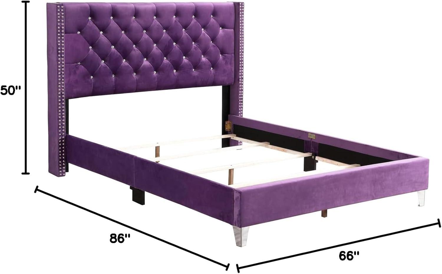 HomeStock Classic Comfort Upholstered Bed , Purple