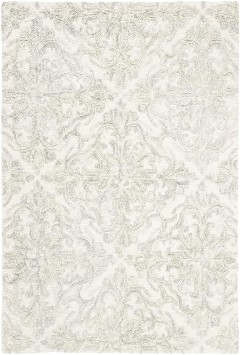 SAFAVIEH Blossom Githa Geometric Wool Area Rug, Ivory/Grey, 2' x 3'