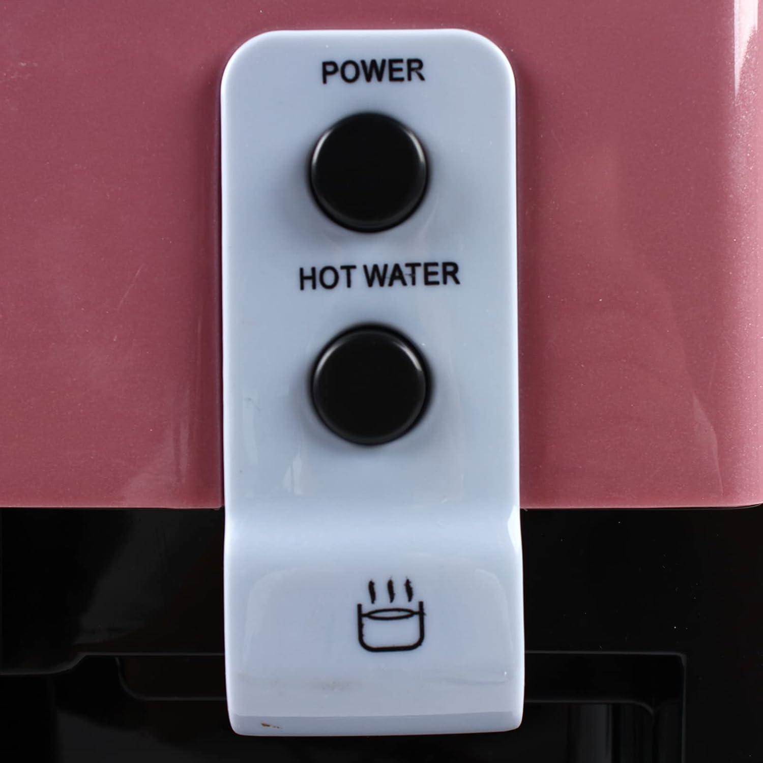 Water Dispenser Top Loading , Countertop Hot and Cold Temperature Water Cooler for Home Office Use 110V Pink and Black 46.4-203℉