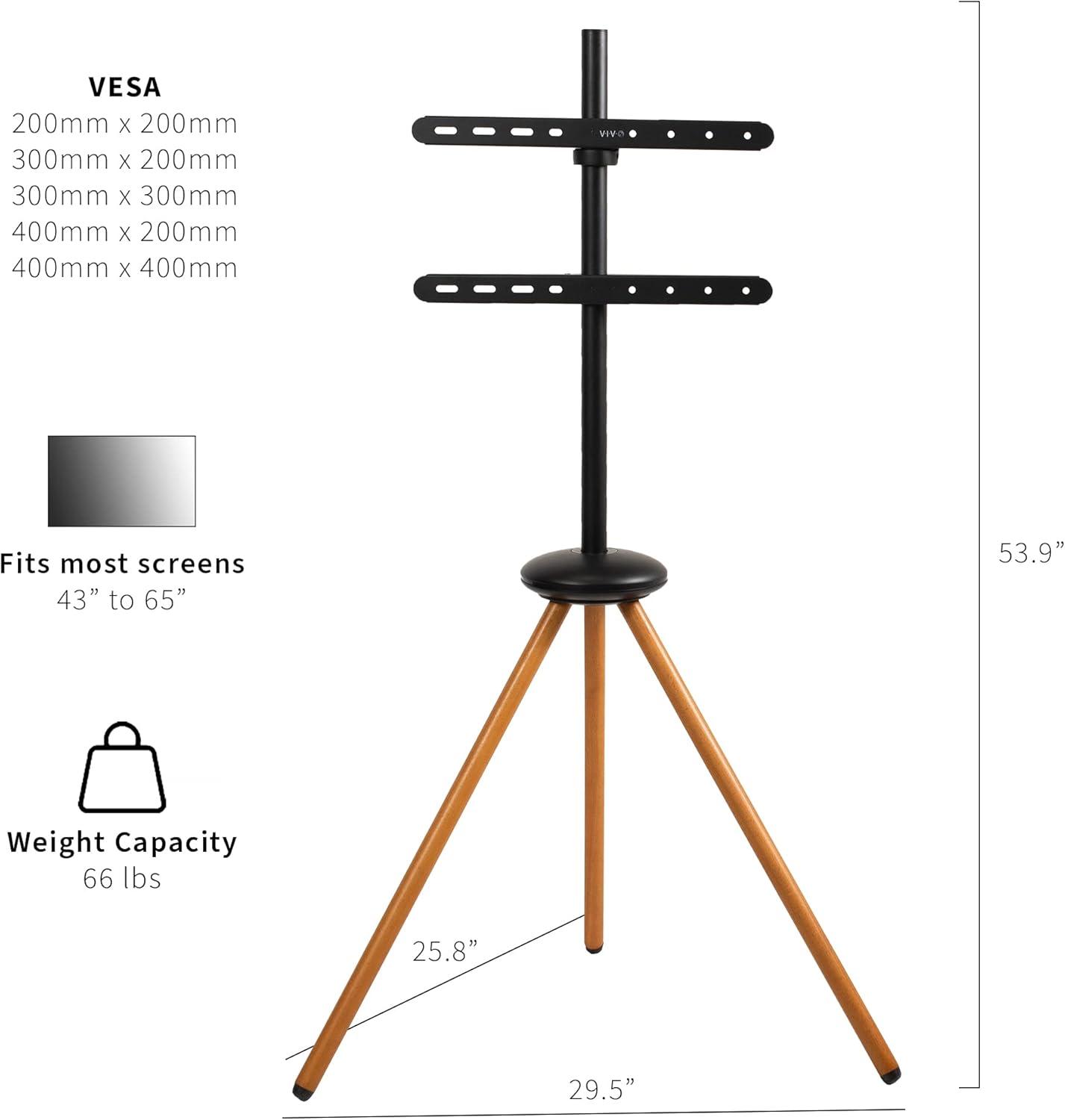 VIVO Foldable Easel 43 to 65 inch Screen Studio TV Floor Stand, Collapsible Base