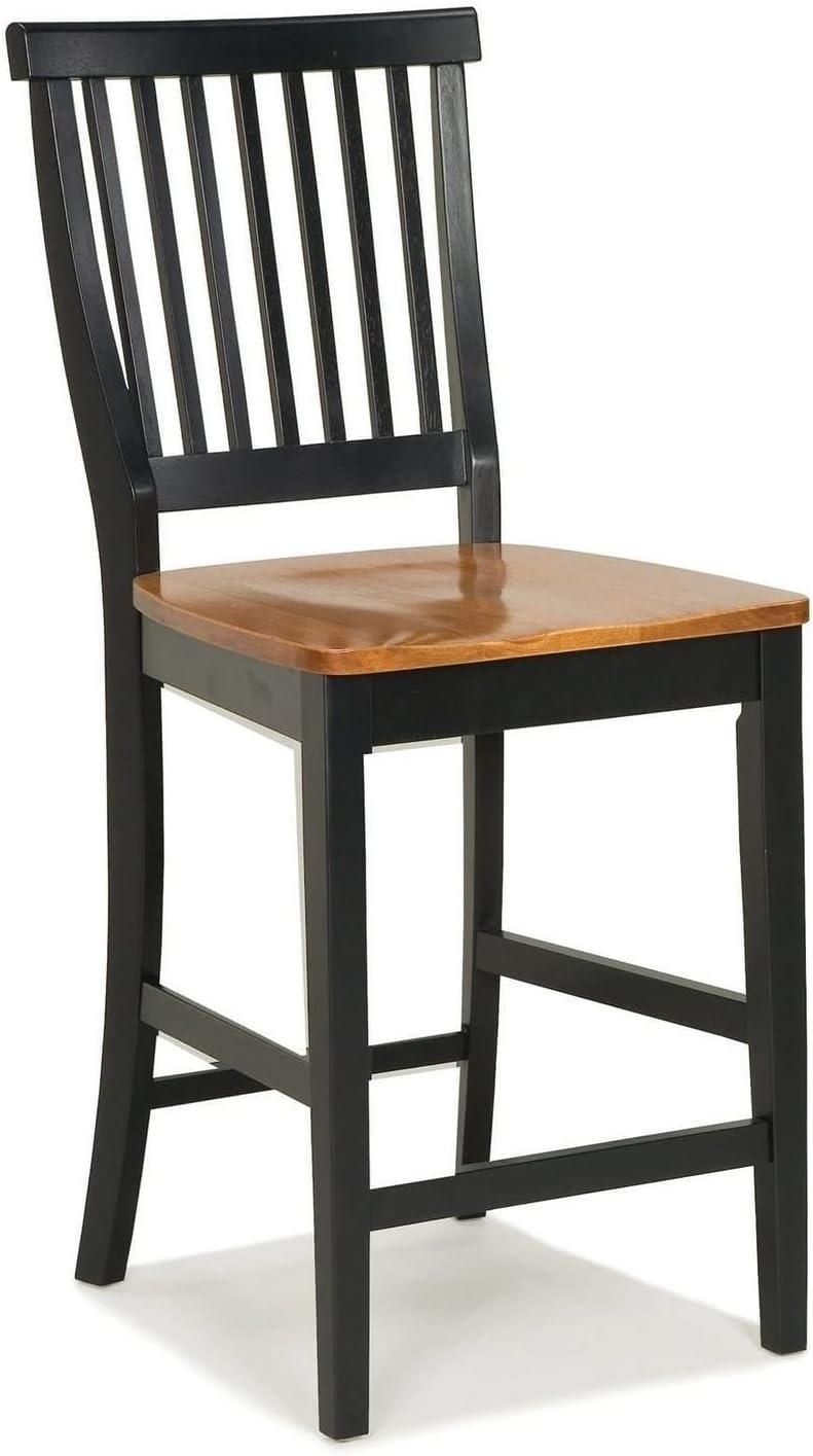 Home Styles Black Counter Stool with Oak Finished Seat