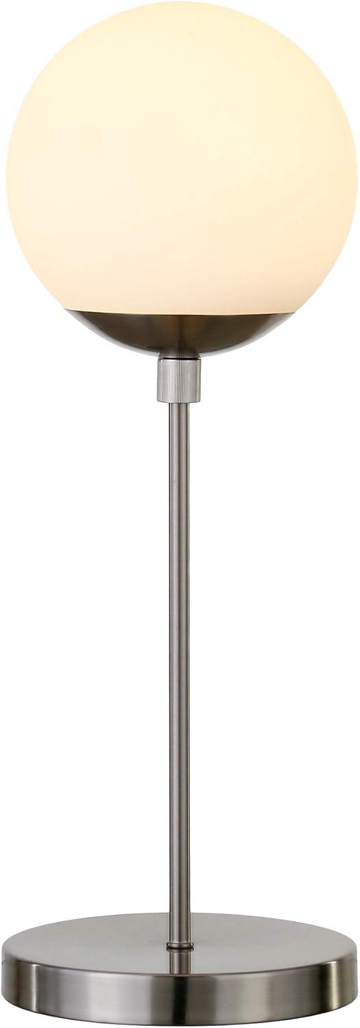 Theia 21'' Brushed Nickel Modern Globe and Stem Table Lamp