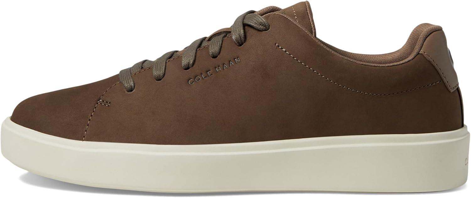 Men's Truffle Nubuck Ivory Genuine Leather Lace-up Sneakers