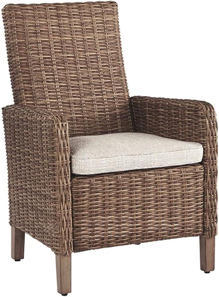 Signature Design by Ashley Beachcroft Arm Chair with Cushion (Set of 2), Beige