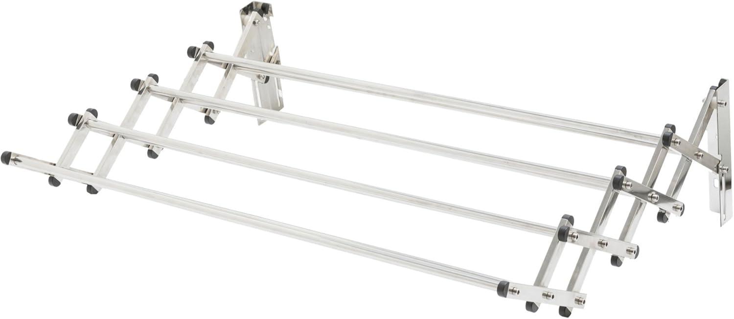 AERO W Racks Aluminum Wall Mounted Collapsible Laundry Clothes Drying Rack (60lb Capacity, 22.5 Linear FT, Aluminum Gray)