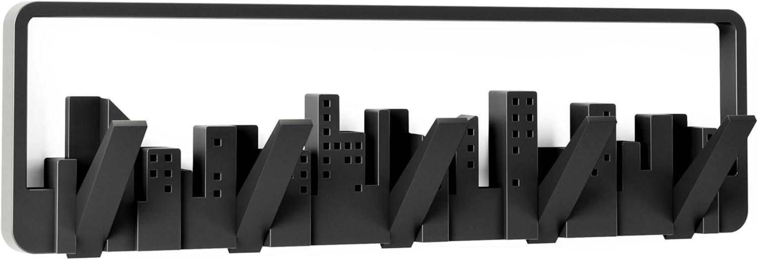 Umbra Skyline 5 Hook Modern Wall Mounted Coat Rack Black