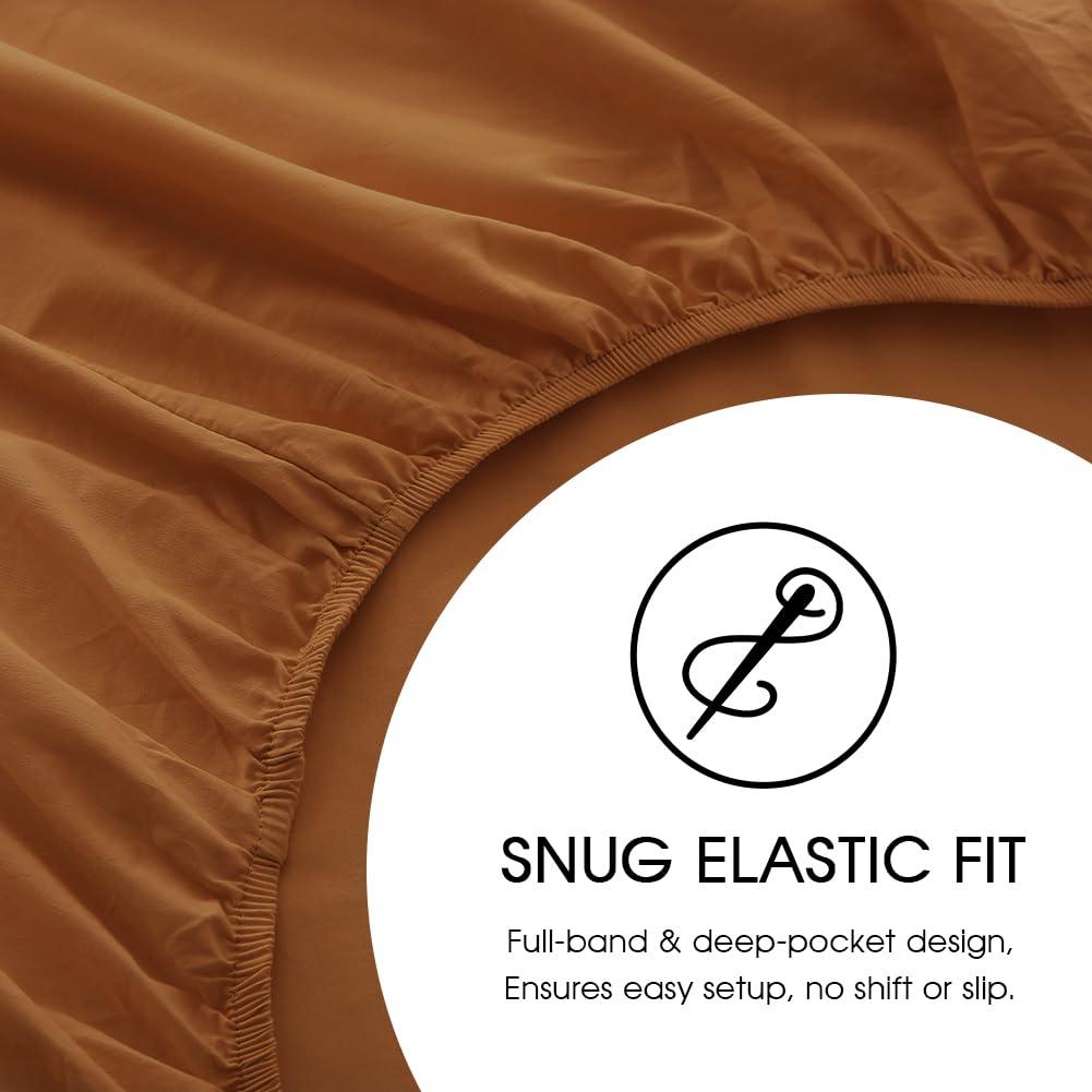 HYPREST 100% Cotton Sheets Extra Deep Pocket, Hotel Luxury Soft Cooling Cotton Sheet Sets