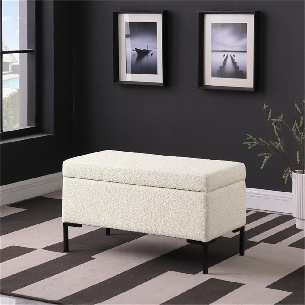 Medium Storage Bench with Metal Legs - HomePop