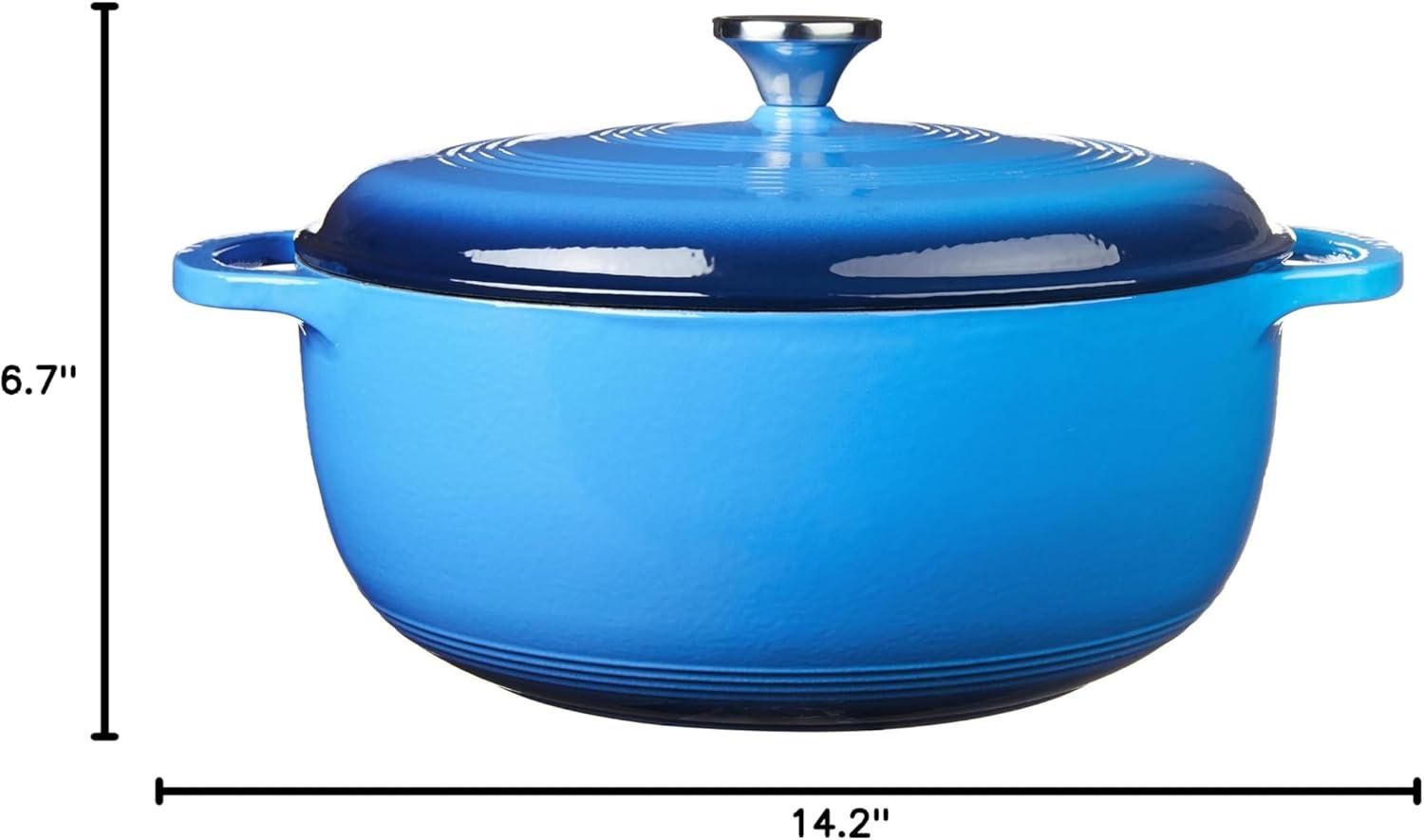 Lodge Enamel Cast Iron 7.5 Quart Dutch Oven, Blue, EC7D33