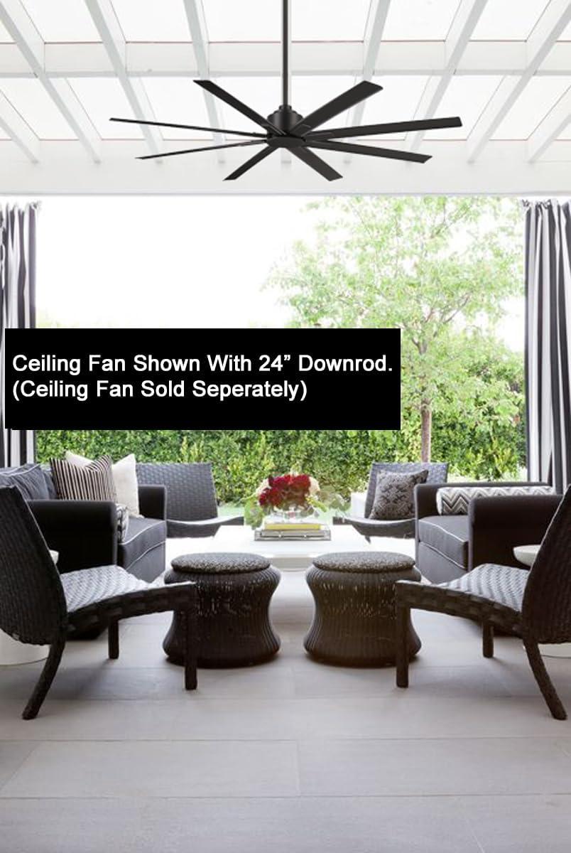 Coal Black 24-Inch Steel Ceiling Fan Downrod