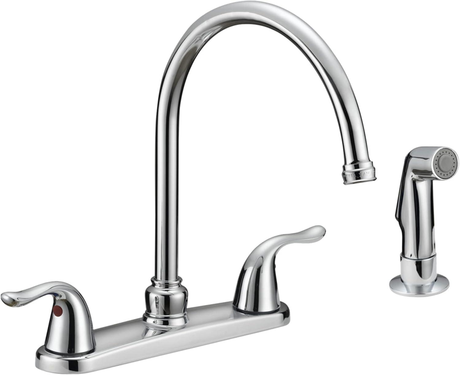 Impressions Chrome High Arc Kitchen Faucet with Pull-Out Spray