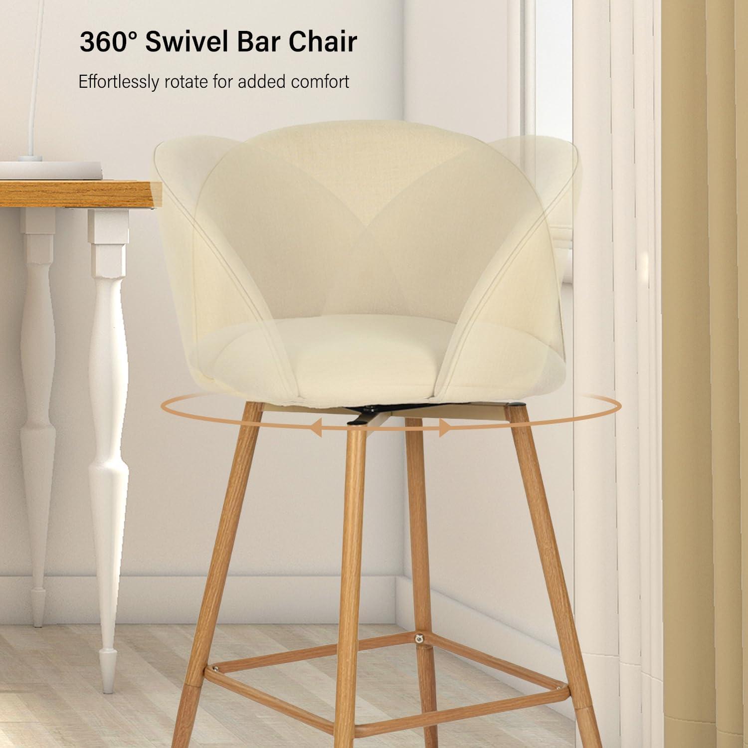 Bayou Breeze Upholstered Swivel Bar & Counter Stool (Set Of 2)