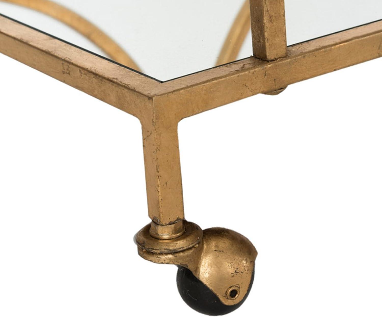 Ignatius Bar Cart - FOX2555A - Silver/Mirror - Safavieh
