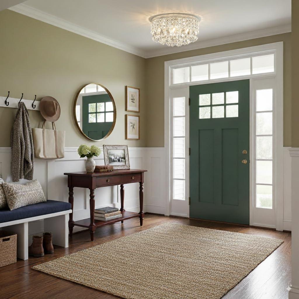 Chrome and Crystal Modern Drum Ceiling Chandelier