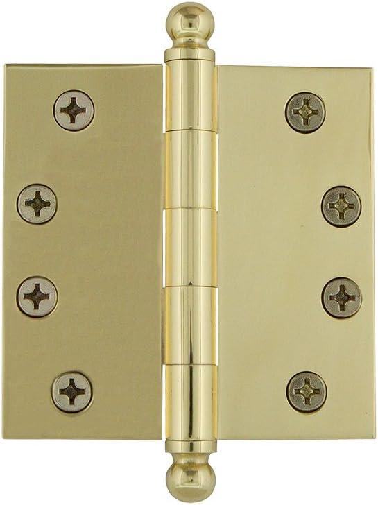 4 x 4 Inch Solid Brass Heavy Duty Door Hinge with Ball Tips