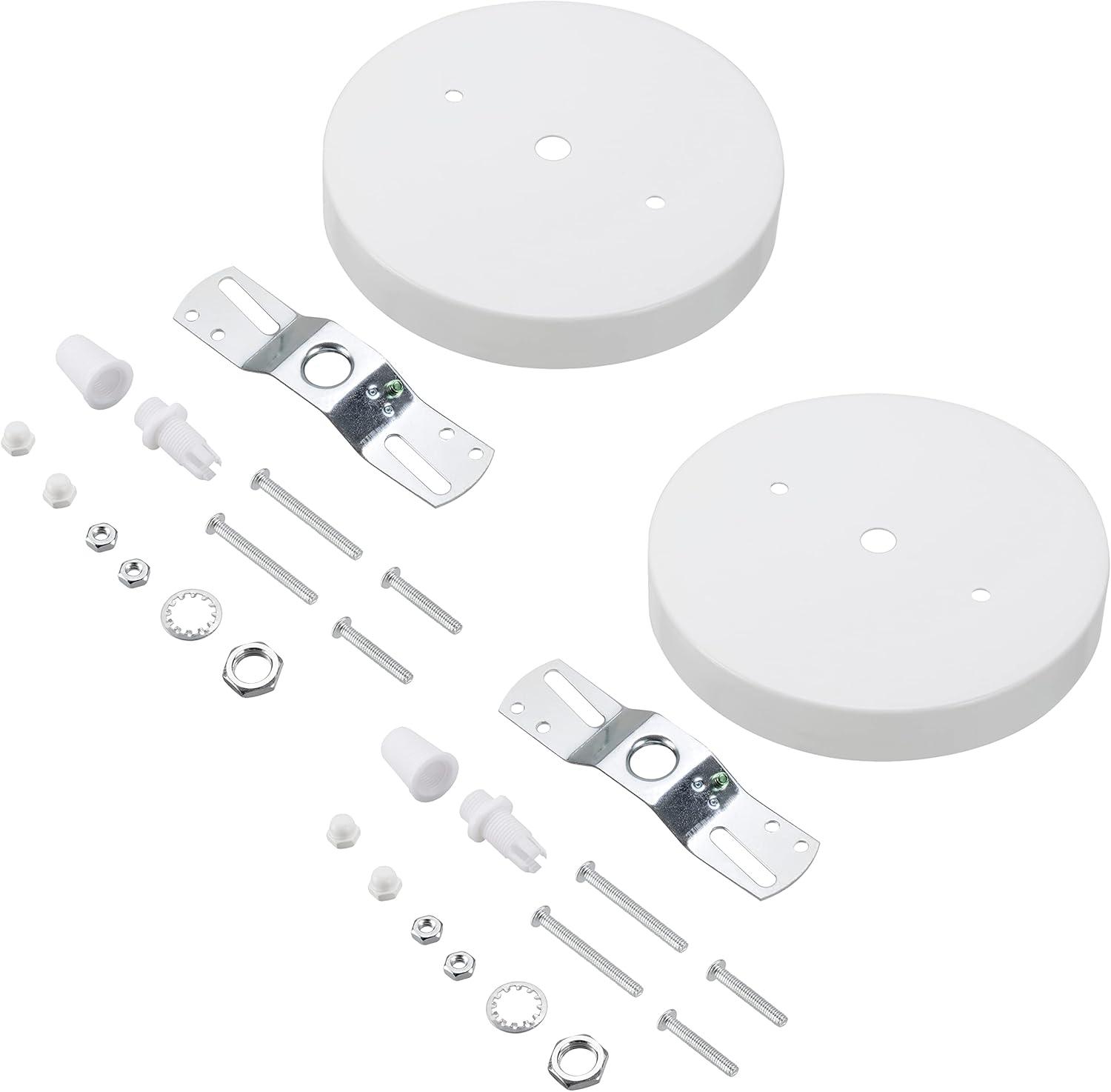 Aspen Creative 21512-22 Canopy Kit, 5-1/8"D, 7/16" Center Hole, Matte White, 2PK