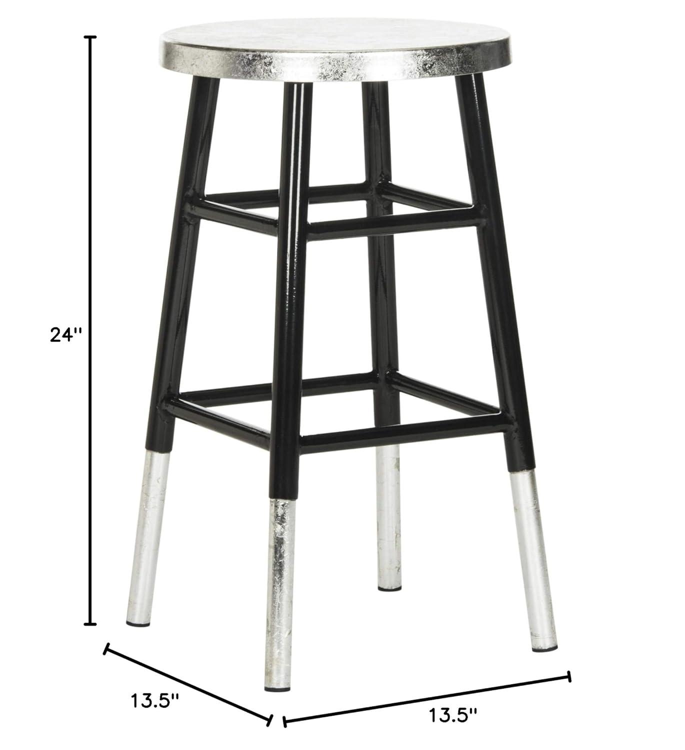Kenzie Silver Dipped Counter Stool - FOX3211 - White/Silver - Safavieh Couture