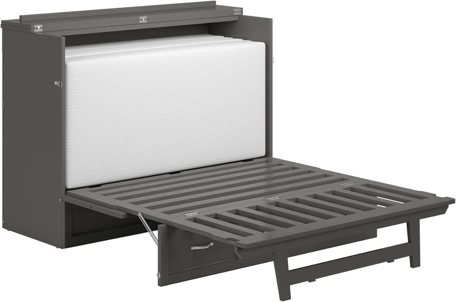 AFI Northfield Grey Full Solid Wood Murphy Bed Chest