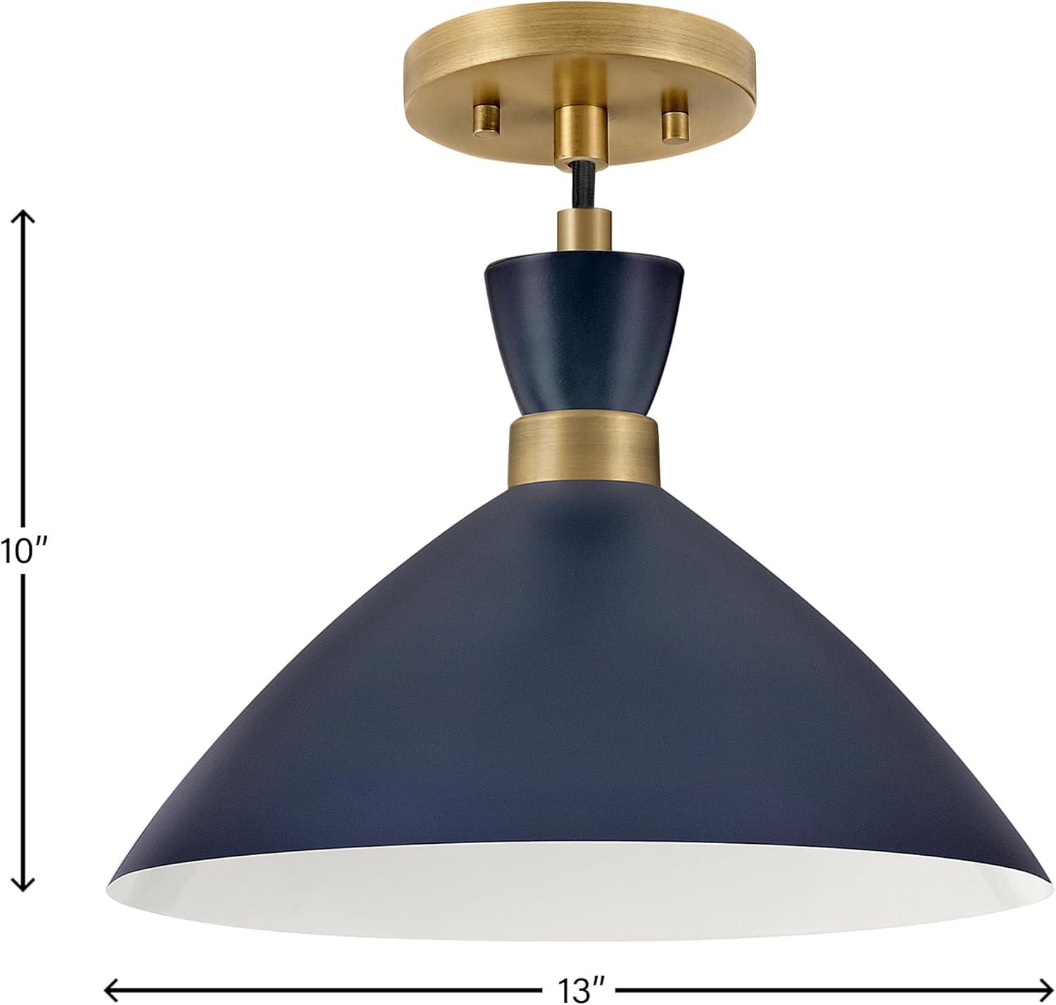 Lark Simon 1 - Light Pendant in  Matte Navy/Heritage Brass