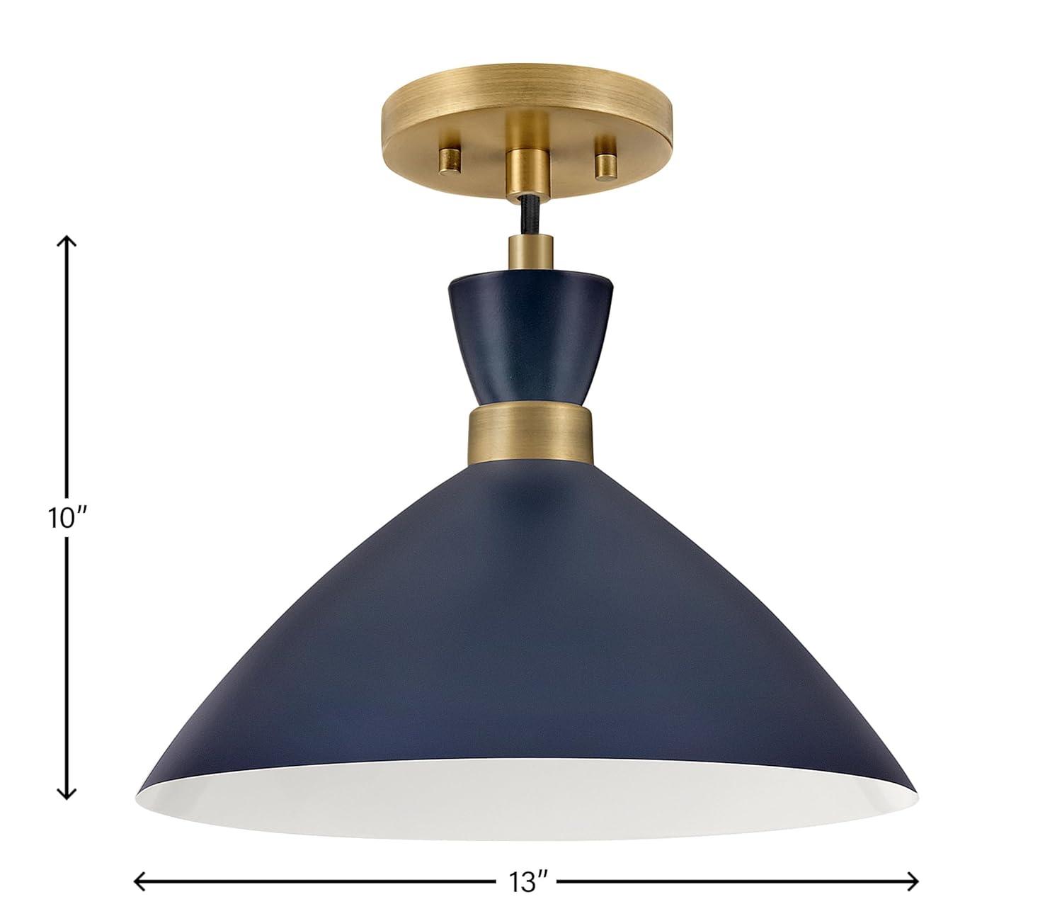 Lark Simon 1 - Light Pendant in  Matte Navy/Heritage Brass