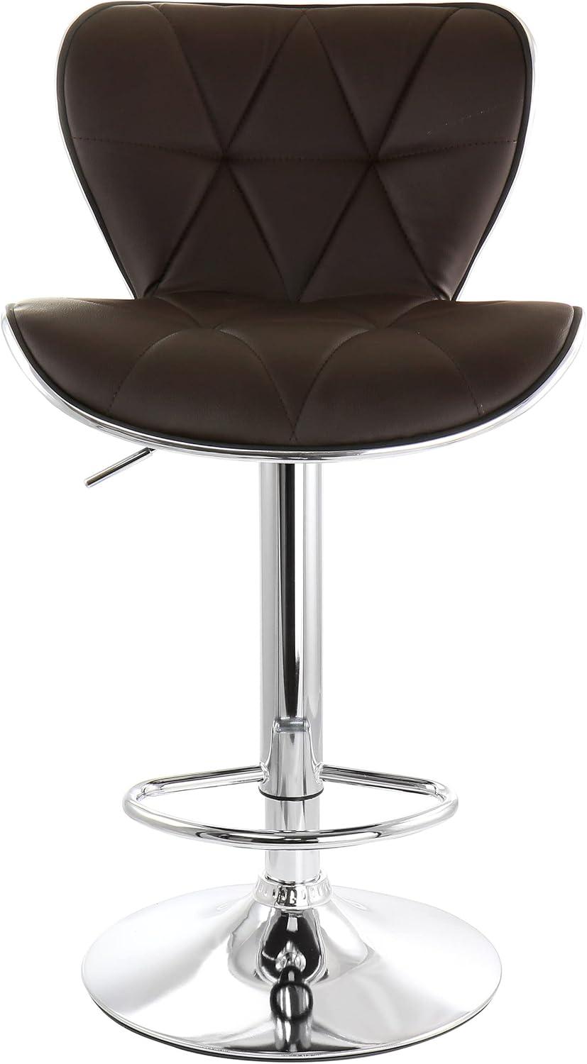 Elama 2 Piece Adjustable Faux Leather Bar Stool Set