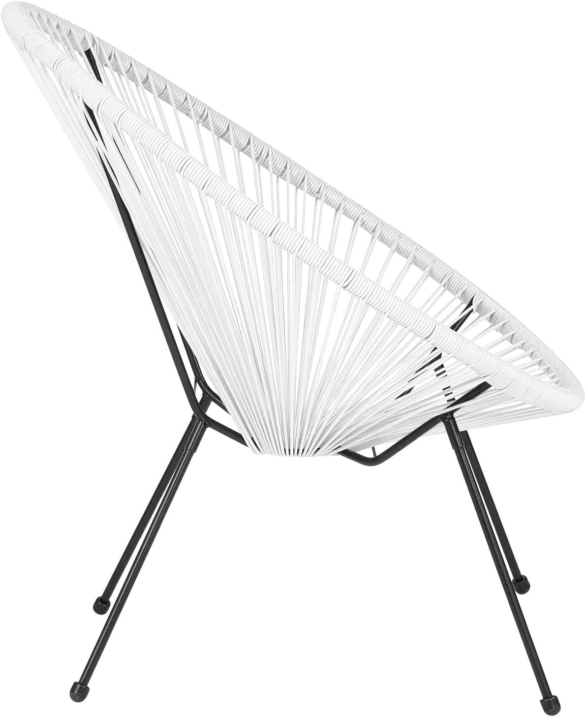 Flash Furniture Valencia Oval Comfort Series Take Ten White Papasan Lounge Chair