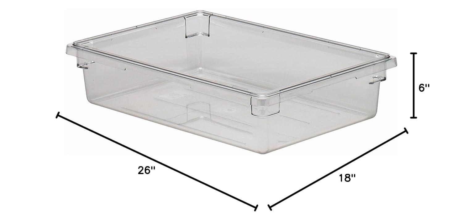 Clear Polycarbonate Food Storage Box, 18 x 26 x 6 Inches