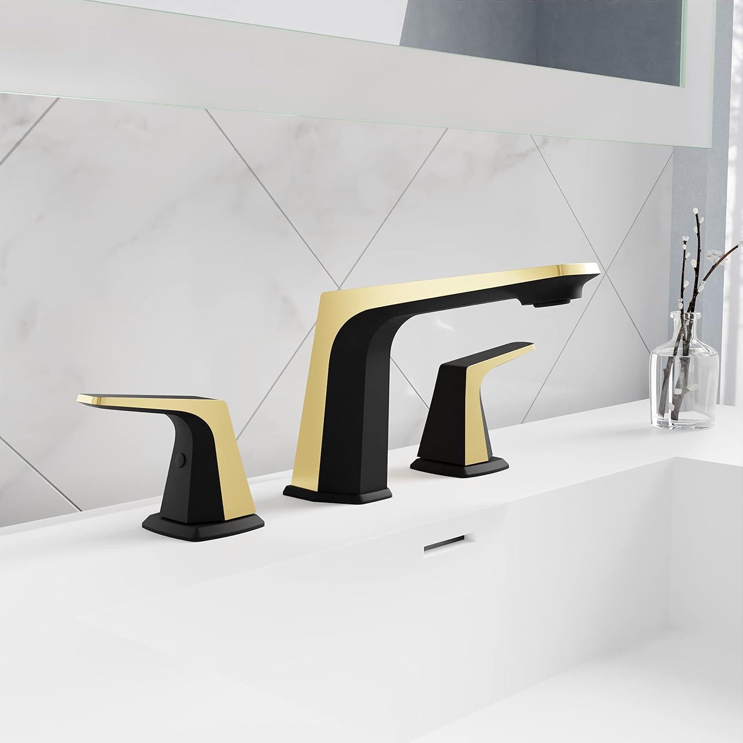 Widespread 2-handle Bathroom Faucet with Drain Assembly