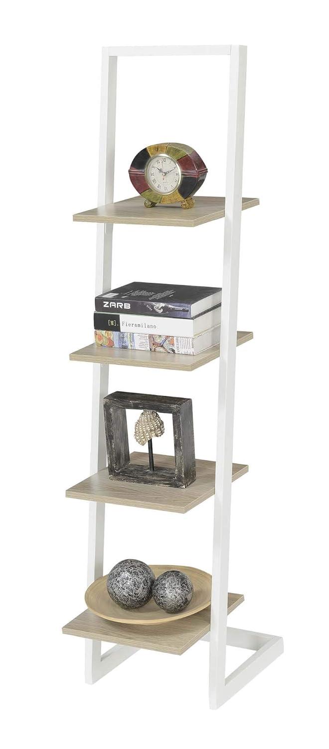 Convenience Concepts Designs2Go 4 Tier Ladder Bookshelf, Ice White/White