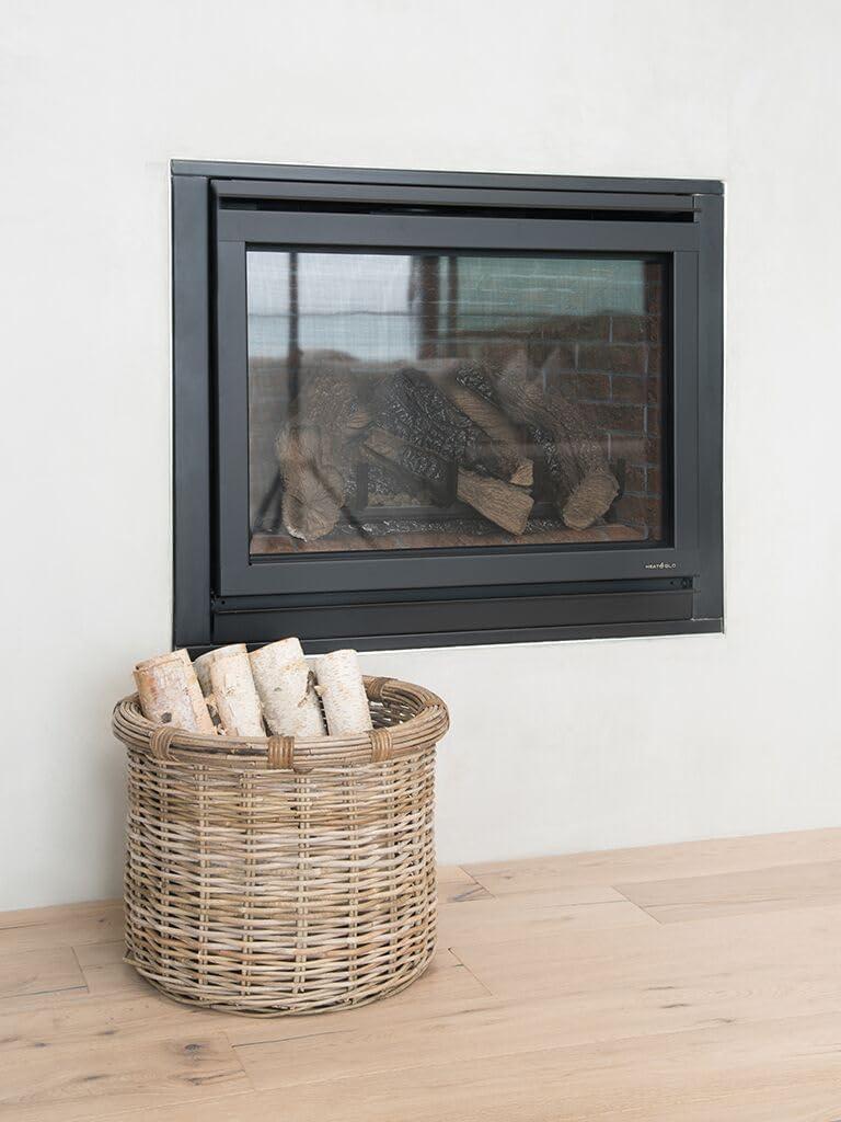 Gray-Brown Round Rattan Storage Basket