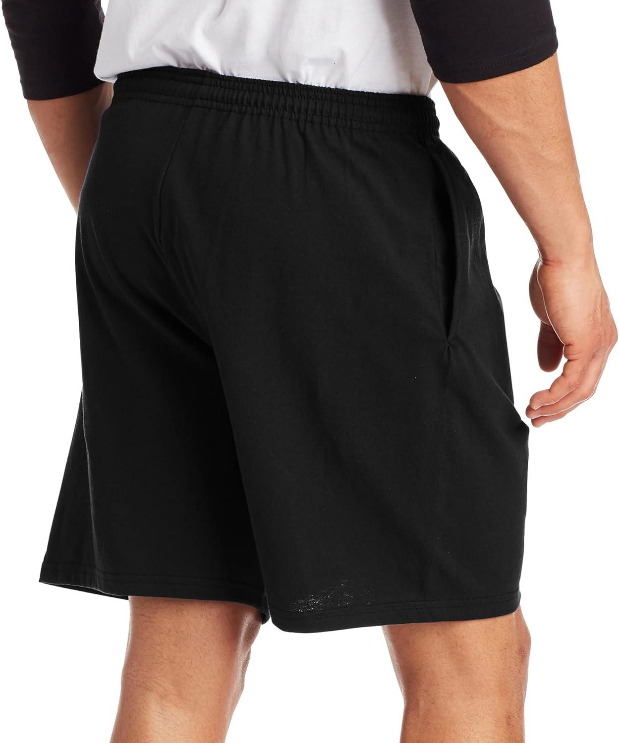 Hanes Men's Essentials Cotton Shorts With Pockets, 7.5" Inseam, Sizes S-4XL
