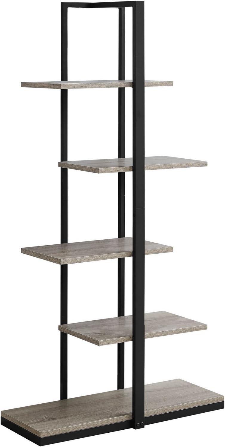 Monarch Specialties Bookshelf, Bookcase, Etagere, 5 Tier, 60"H, Office, Bedroom, White Laminate