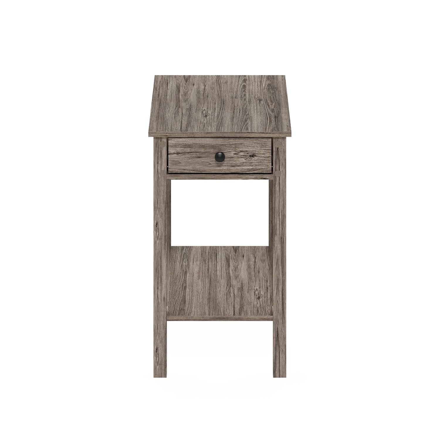 Furinno Montale Rectangular Side Table with Drawer, Rustic Oak