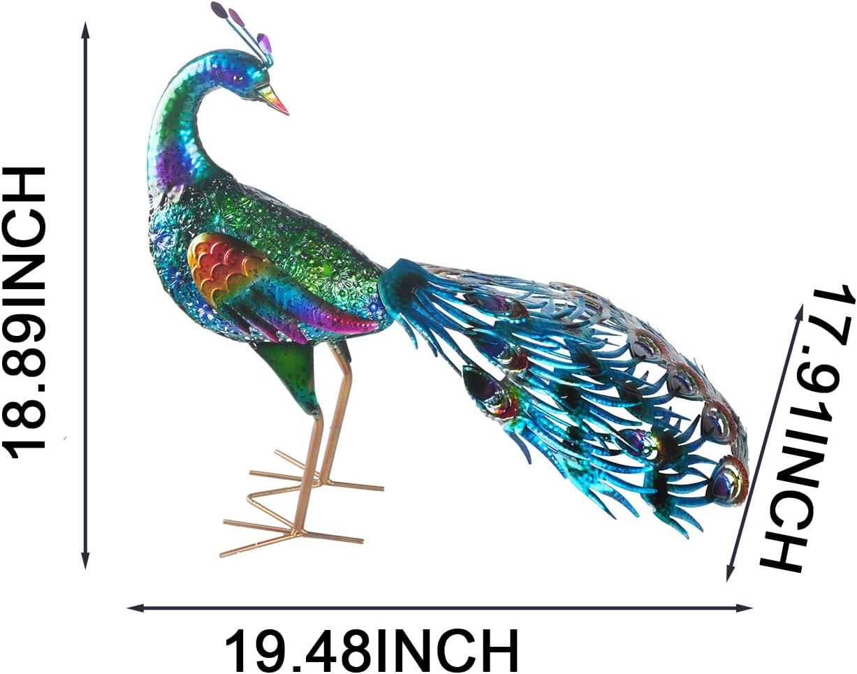 Peacock Statue Animal Sculpture Garden Decoration Metal Yard Art for Yard Outdoor Decoration (#A)