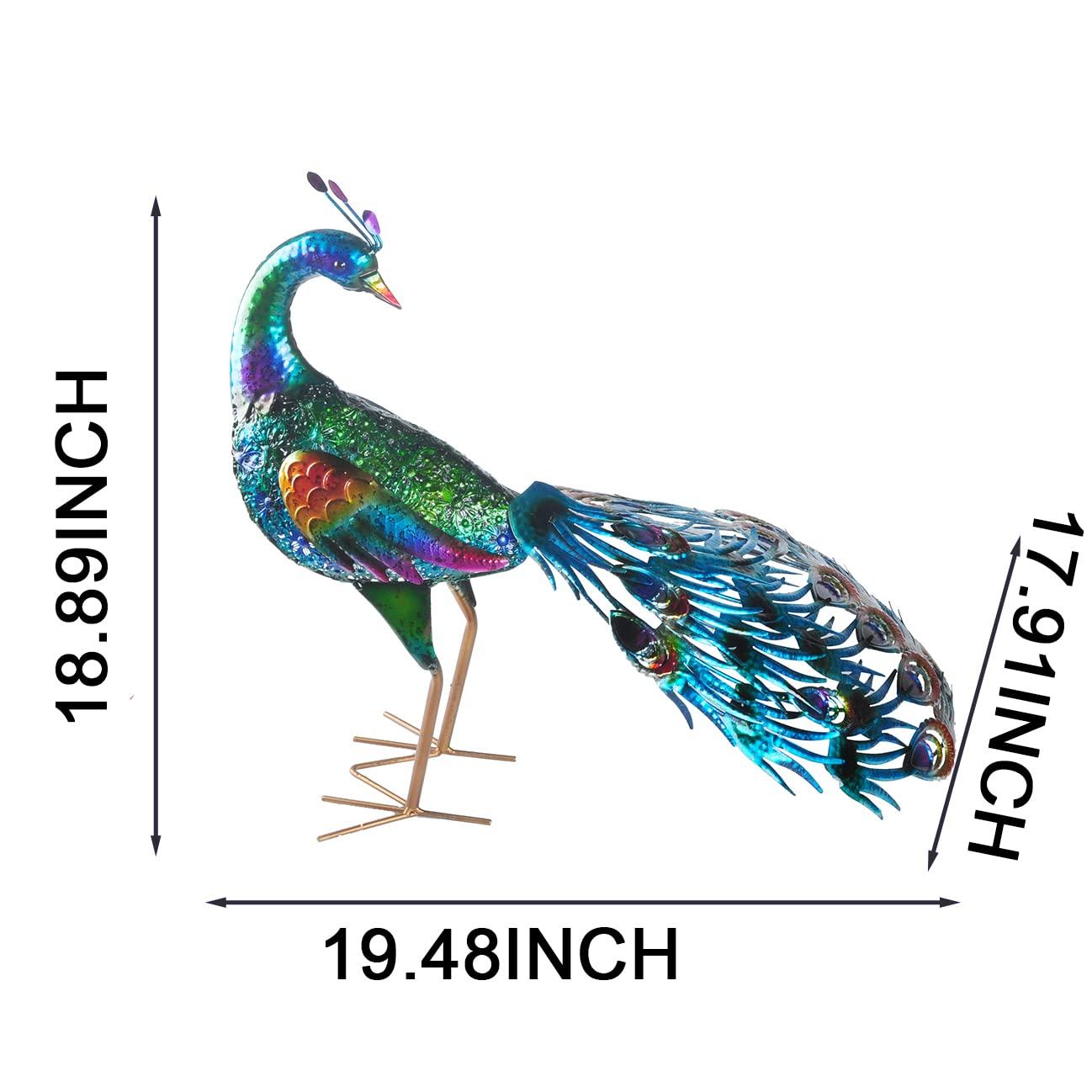 Peacock Statue Animal Sculpture Garden Decoration Metal Yard Art for Yard Outdoor Decoration (#A)