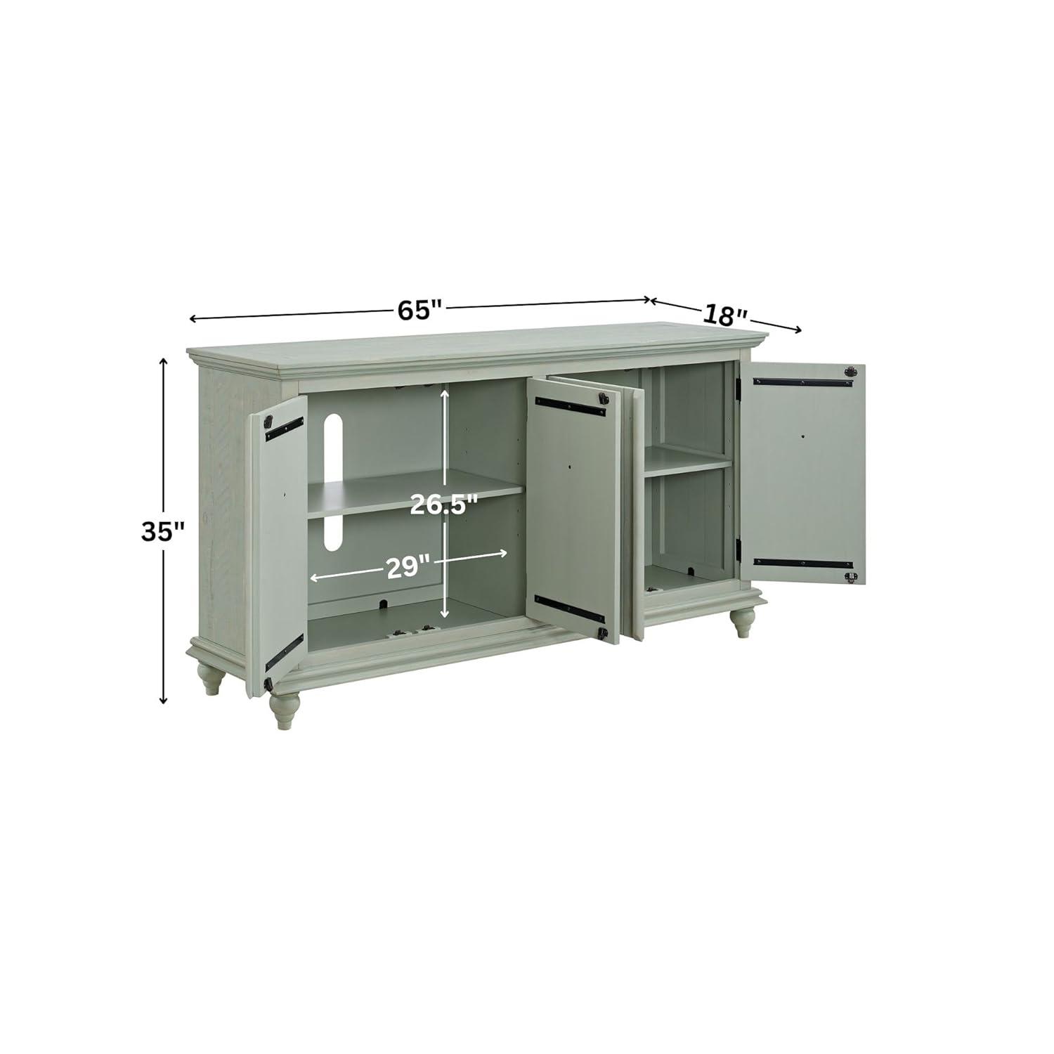 Martin Svensson Home Garden District Rustic Blue Solid Wood 65" TV Stand