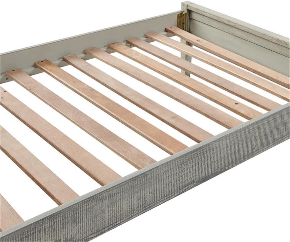 Alaterre Windsor Wood Farmhouse Industrial Bohemian Style 3 Pc Bedroom Set With Slat Twin Bed 2 Nightstands