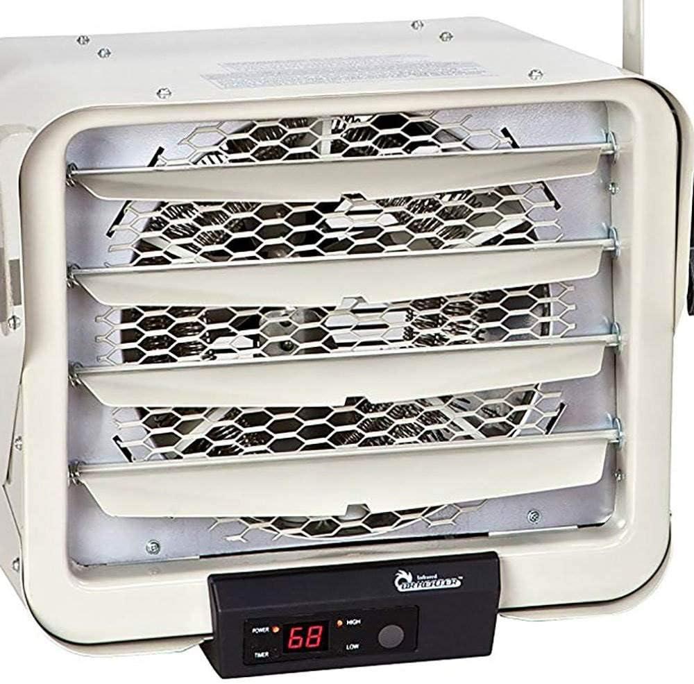 Dr. Infrared Heater DR. INFRARED HEATER Hardwired Shop Garage Electric Heater, Wall/Ceiling Mounted with Remote Controlled Thermostat White