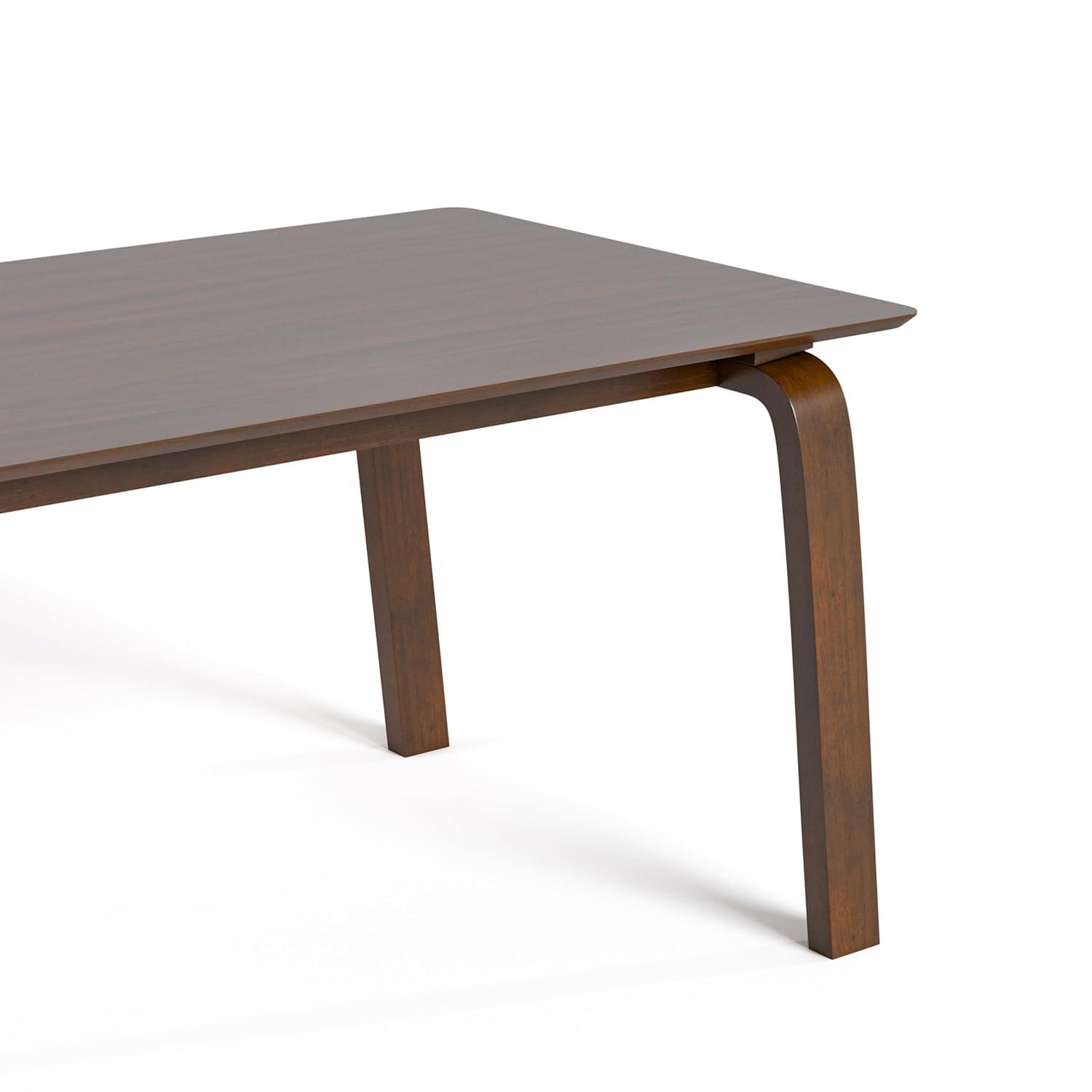 HOMES: Inside + Out 71" Forest Wisp Mid-Century Modern Rectangle Dining Table Seats 6 Walnut