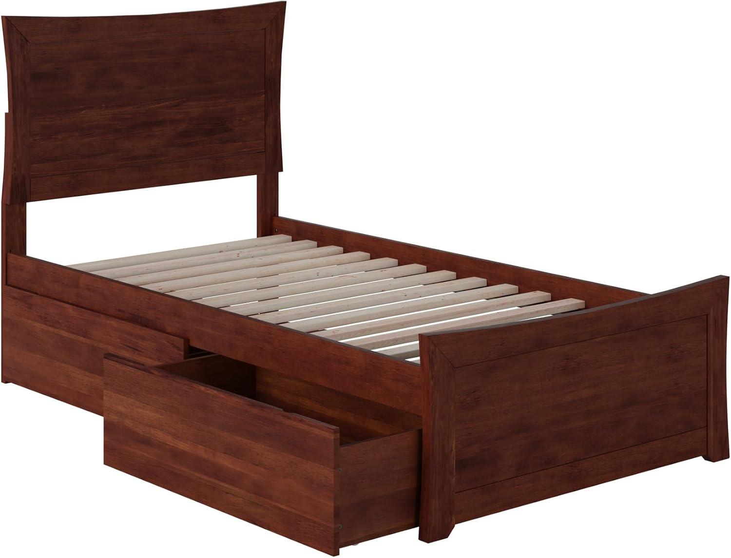 AR9012114 Metro Platform Bed with 2 Urban Bed Drawers, Twin XL, Walnut
