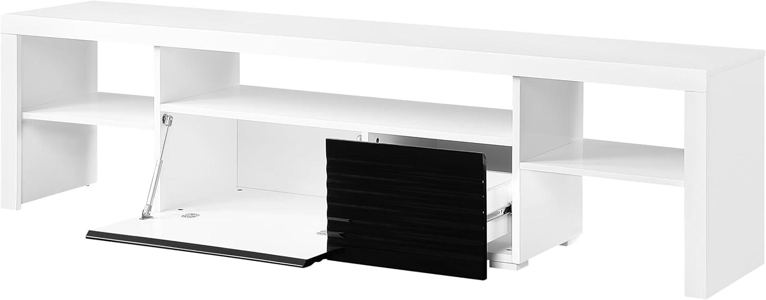Buck 75" TV Entertainment Centers White and Black High Gloss - Acme Furniture