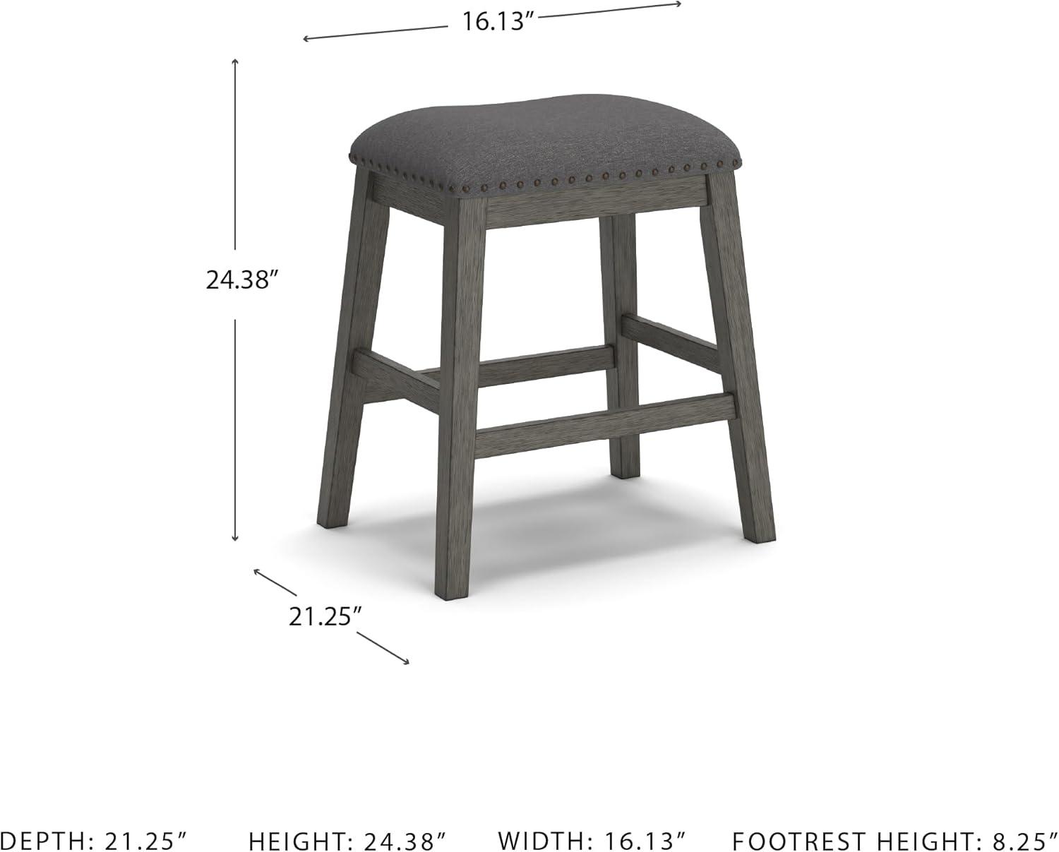 Signature Design by Ashley Caitbrook Rustic 24.4" Counter Height Upholstered Barstool, Set of 2
