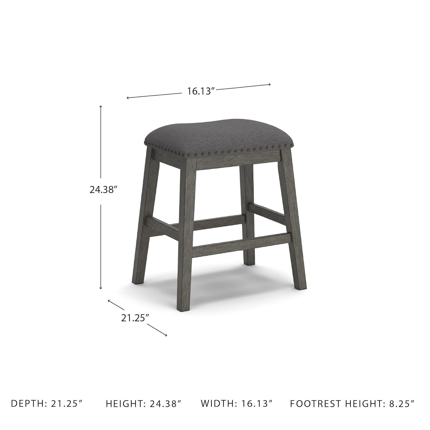 Signature Design by Ashley Caitbrook Rustic 24.4" Counter Height Upholstered Barstool, Set of 2