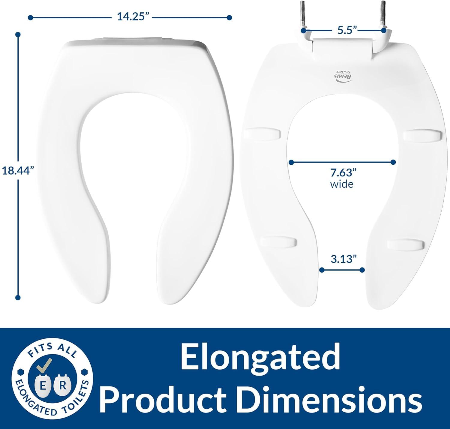 Bemis  Toilet Seat,Elongated Bowl,Open Front 1655SSCT