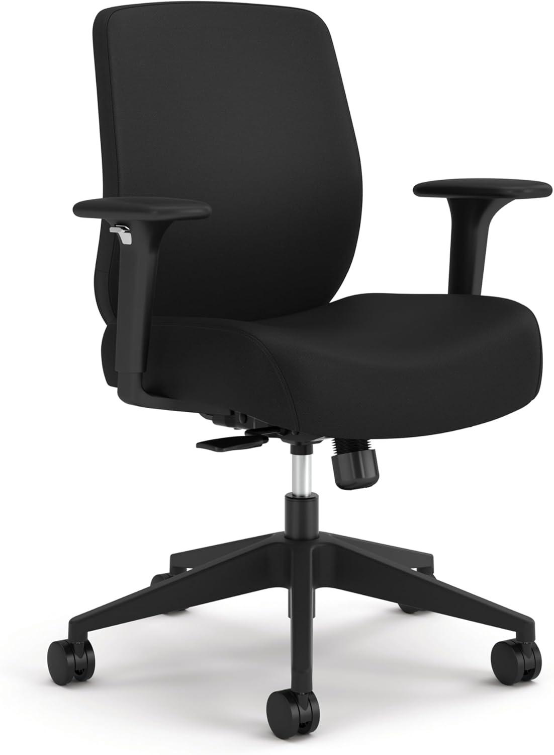 HON Altern Upholstered Low-Back Task Chair, 16.5 to 19.56 Seat Height, Black Seat, Black Back, Black Base