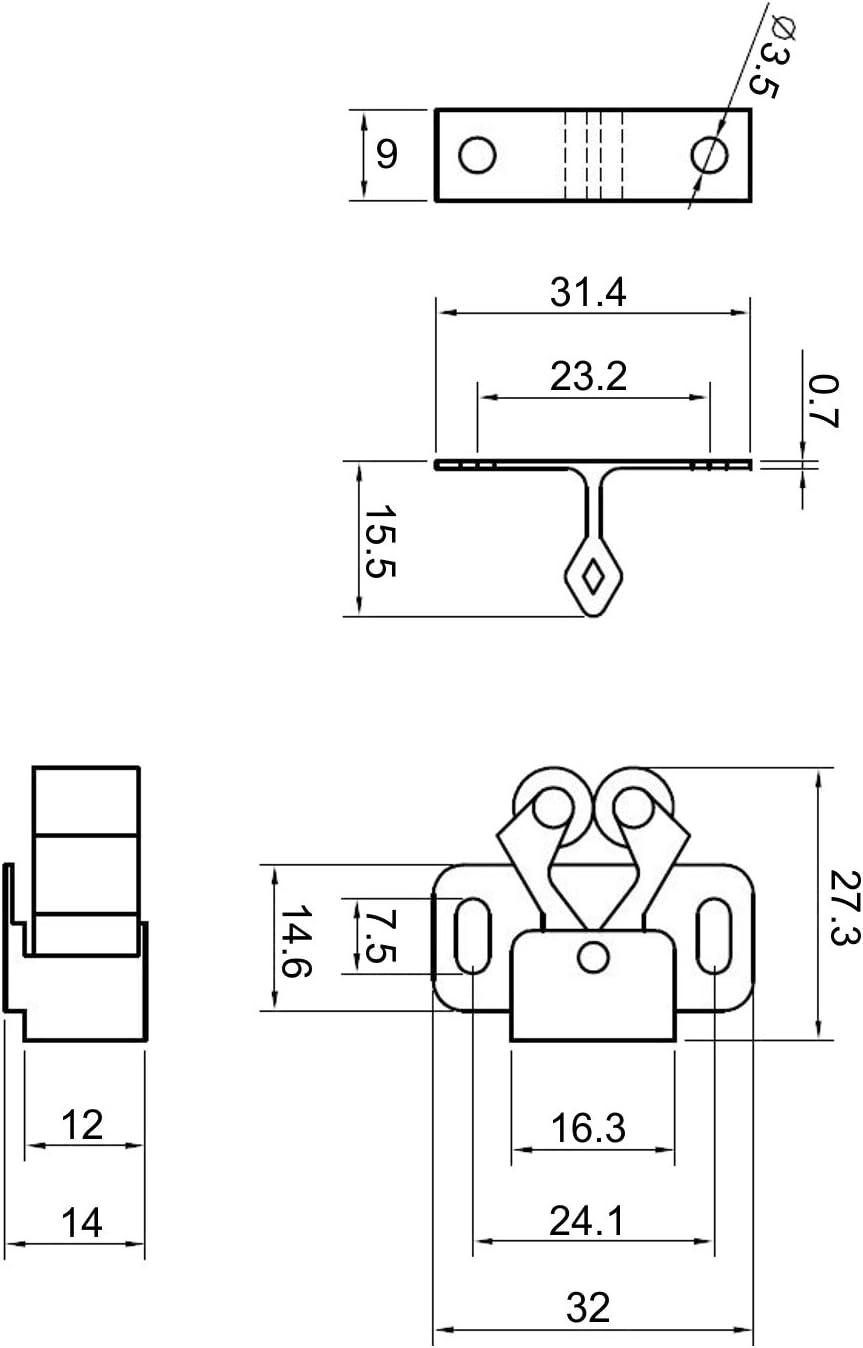 Brown Oil-Rubbed Bronze Steel Roller Catch Latch Set