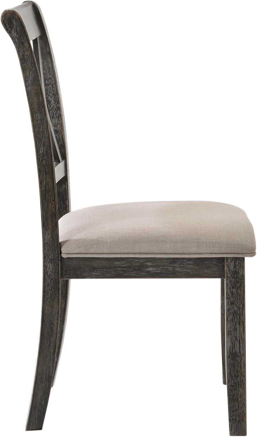 Set of 2 20" Claudia Fabric Dining Chairs Weathered Gray - Acme Furniture