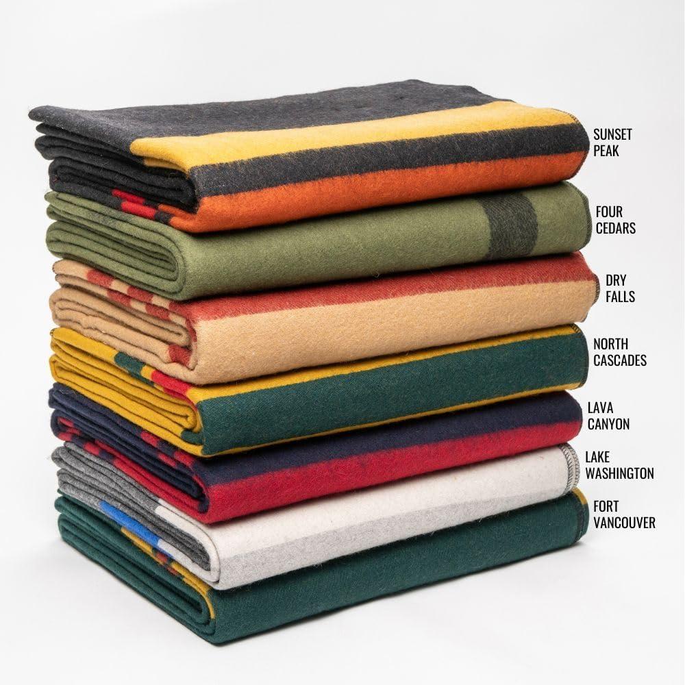 Arcturus Rainier Striped Wool Blanket (64" x 88"), 4.5 lbs