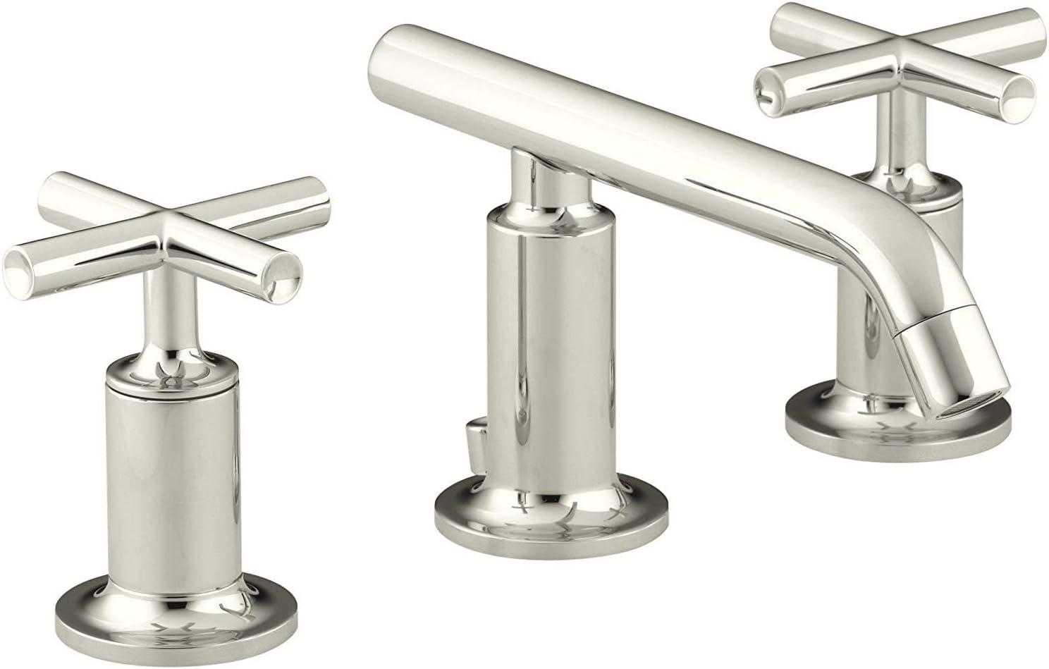 Purist® Widespread Bathroom Sink Faucet with Low Cross Handles and Low Spout